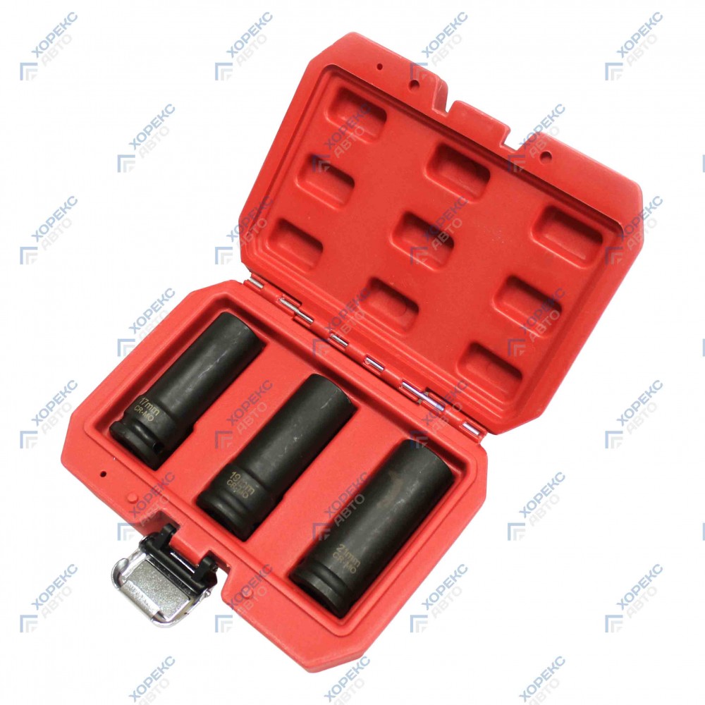 Набор адаптеров-экстракторов 1/2" для демонтажа поврежденных болтов и гаек (3 предмета) Хорекс Авто HZ 24.1.064S